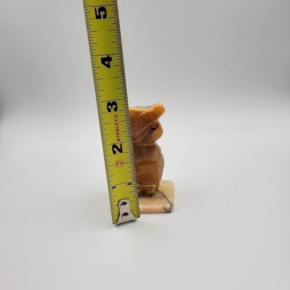 Vintage Onyx Carved Owl Figurine - Picture 5 of 5